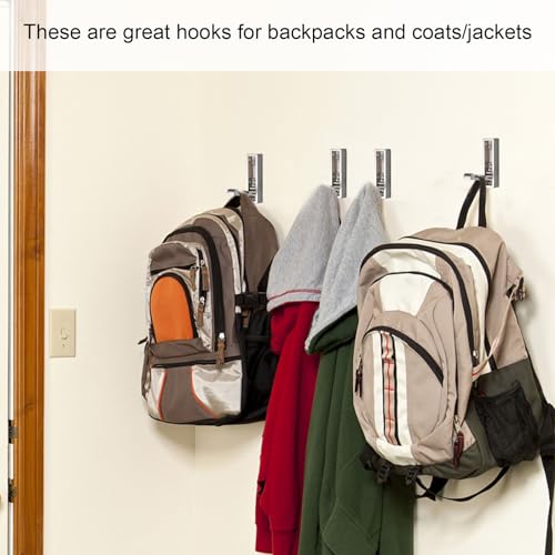 macikwon Foldable Coat Hooks 4 PackHeavy Duty Wall Hooks for Hanging Coats Towels Backpacks Bags Brushed Nickel Towel Hooks for a Functional Home Brushed Nickel 4 - Image 3