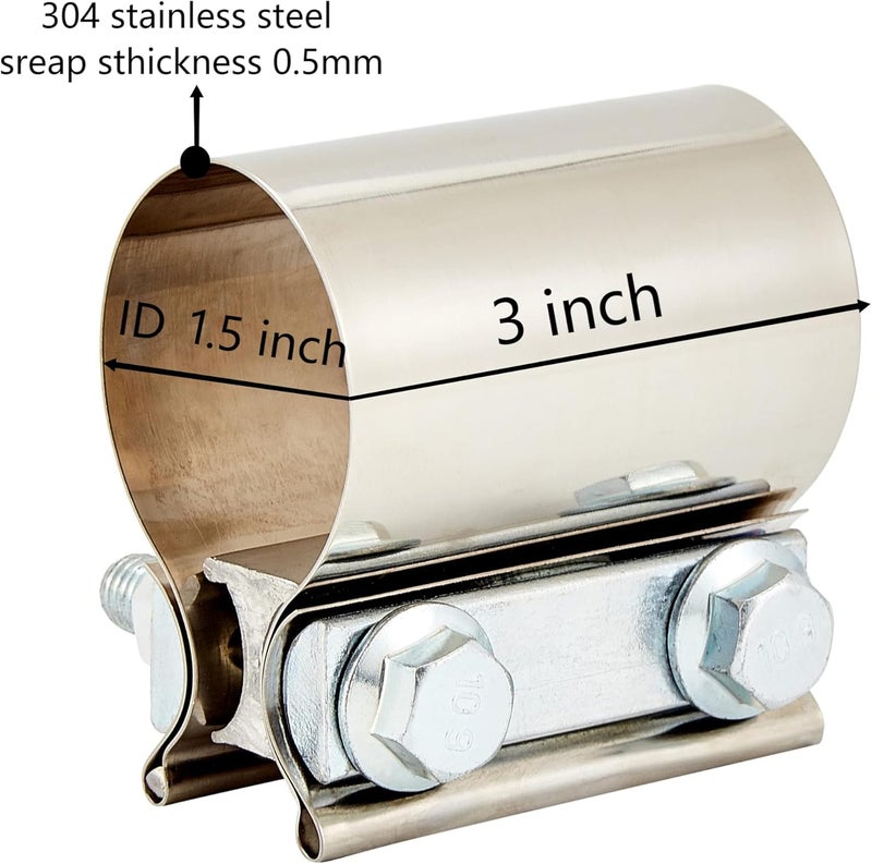 Floshine Stainless Steel Exhaust Muffler Clamps - Image 2