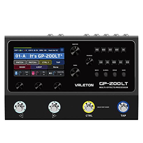 Valeton GP-200LT Multi Effects Pedal Multi Effects Processor Guitar Effects Pedal Bass Pedal Amp Modeling IR Cabinets Simulation Multi-Effects with FX Loop MIDI I/O Stereo OTG USB Audio Interface - Image 1