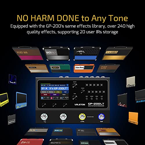 Valeton GP-200LT Multi Effects Pedal Multi Effects Processor Guitar Effects Pedal Bass Pedal Amp Modeling IR Cabinets Simulation Multi-Effects with FX Loop MIDI I/O Stereo OTG USB Audio Interface - Image 4