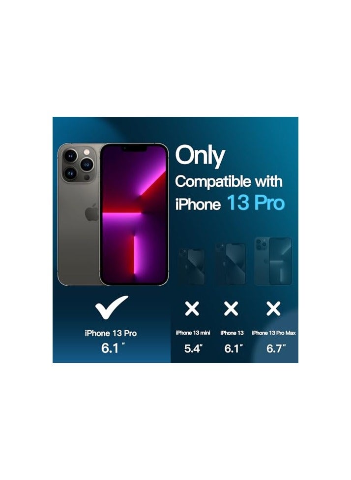 جي تيك حافظة JETech 3 في 1 غير لامعة لهاتف iPhone 13 Pro مقاس 6.1 بوصة مع واقي شاشة من الزجاج المقوى، وغطاء هاتف شفاف مقاوم للصدمات (أزرق عاصف) - Image 2