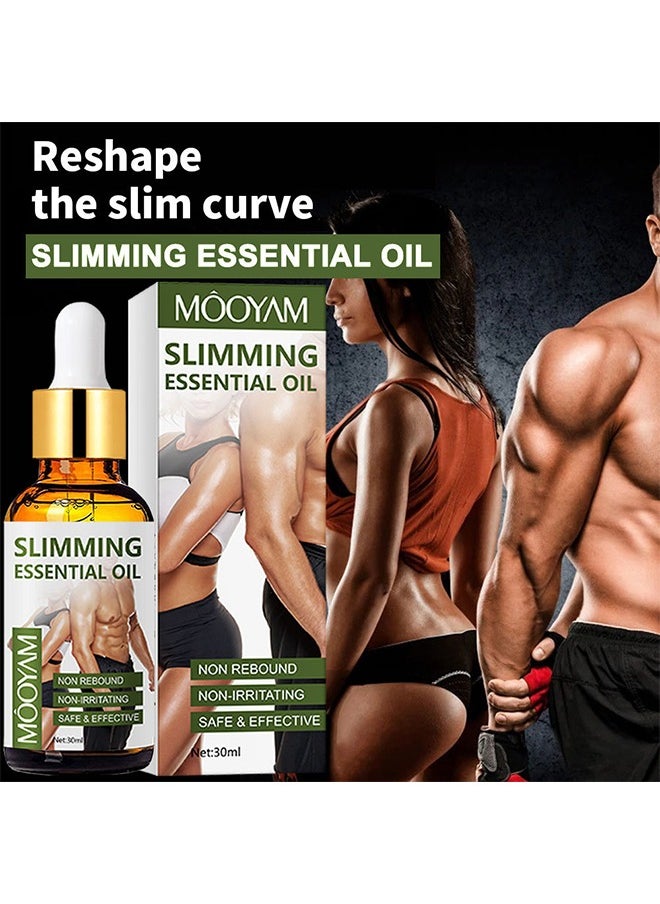 MOOYAM - Slimming Essential Oil - Slimming Massage Absorb Promote Metabolism Shape BodyFat Burning Massage Oil 30ml - Image 1