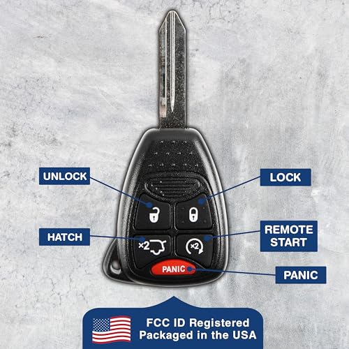 KeylessOption Key Fob Replacement for 2006 2007 2008 2009 2010 2011 2012 2013 2014 Chrysler 200 Aspen Dodge Durango Jeep Cherokee Commander Remote, 5-Button OHT692427AA, Programming Guide Included - Image 5