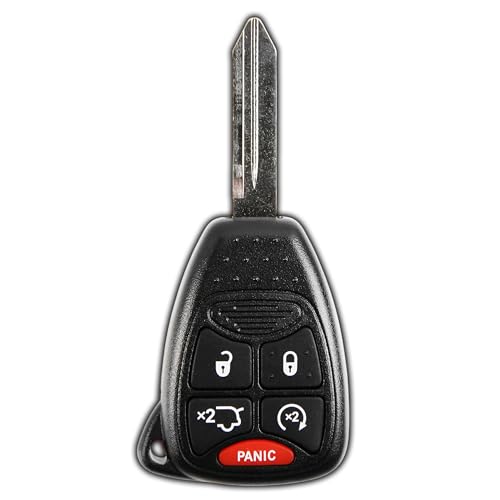 KeylessOption Key Fob Replacement for 2006 2007 2008 2009 2010 2011 2012 2013 2014 Chrysler 200 Aspen Dodge Durango Jeep Cherokee Commander Remote, 5-Button OHT692427AA, Programming Guide Included - Image 1