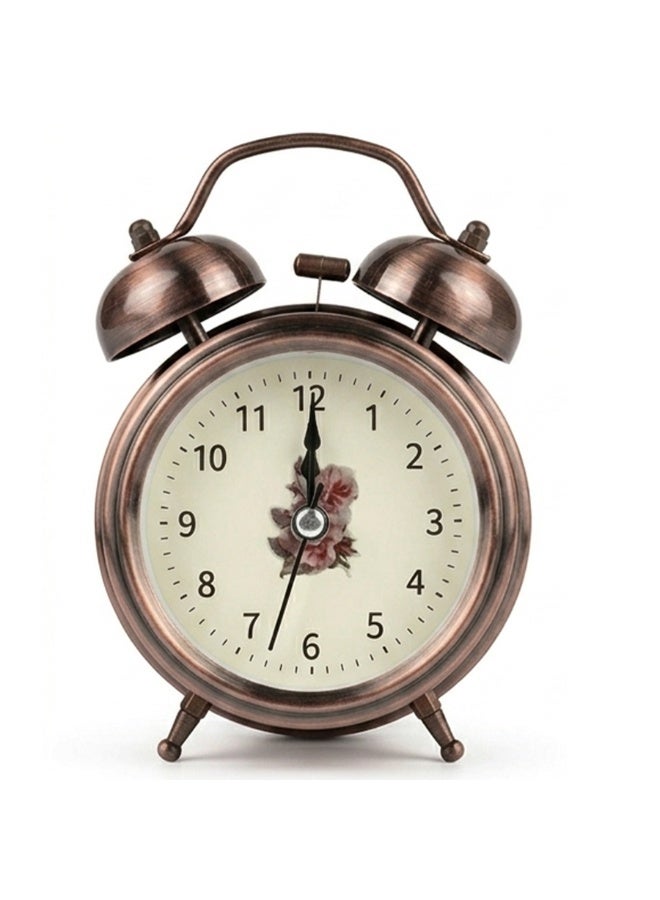 Twin Bell Alarm Clock with Sunflower Print – Classic Metal Table Clock, Loud Ring Bell, Silent Quartz Movement, Decorative Bedside Desk Clock for Bedroom, Office & Home Décor - Image 3