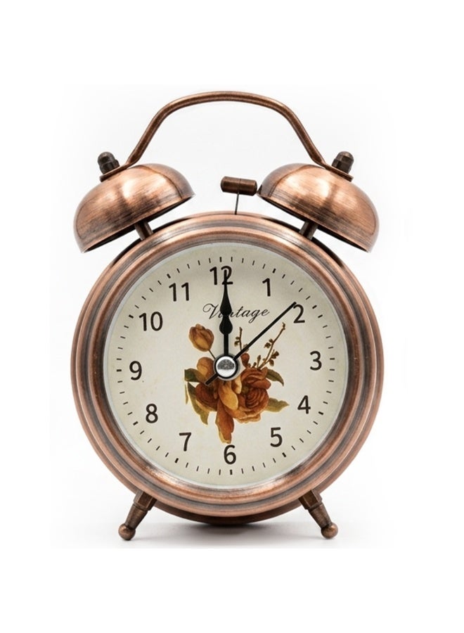 Twin Bell Alarm Clock with Sunflower Print – Classic Metal Table Clock, Loud Ring Bell, Silent Quartz Movement, Decorative Bedside Desk Clock for Bedroom, Office & Home Décor - Image 2