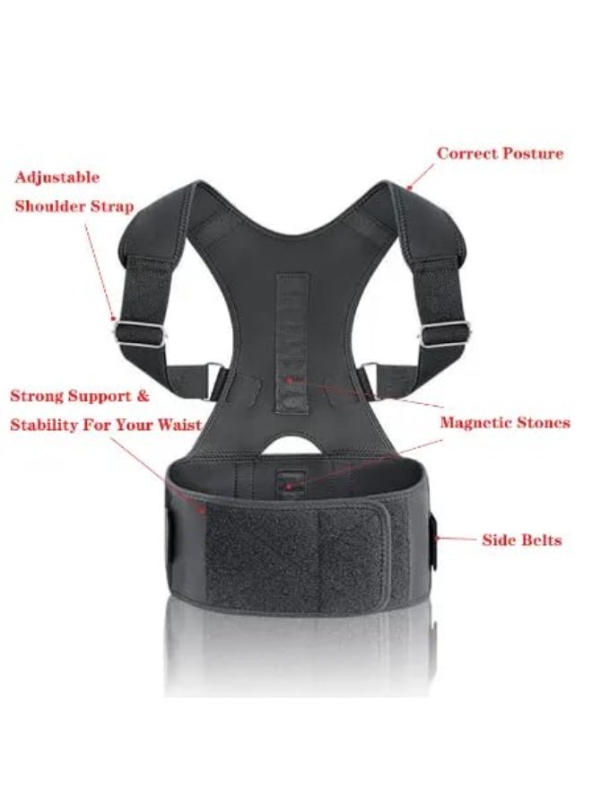 Magnetic Posture Corrector Back Support Belt for Men and Women Adjustable Shoulder and Back Brace for Spine Alignment and Daily Comfort - Image 4