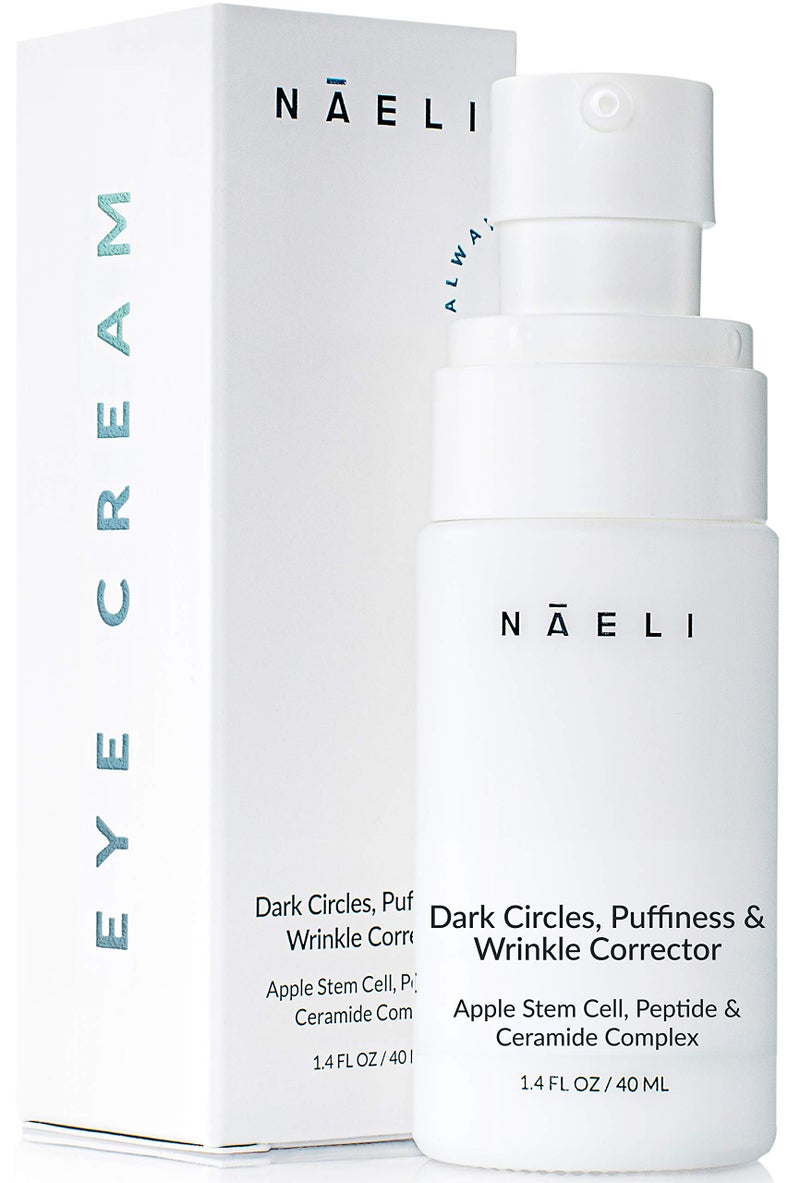 NAELI Eye Cream for Dark Circles, Puffiness & Wrinkles with Anti Aging Apple Stem Cell & Peptide Complex - Reduces Fine Lines, Diminishes Bags & Restores Under Eye, 1.4 oz - Image 1