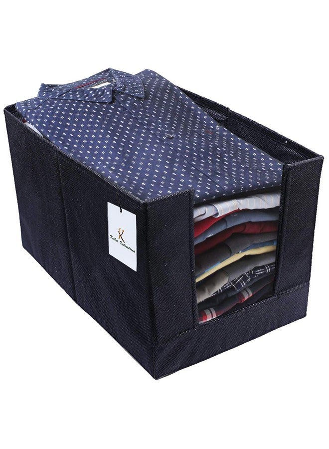 Kuber Industries (Set of 6) Clothes Organiser for Wardrobe - Foldable and Stackable Organizer for Shirt | Garments | Cloth - Storage Container Separator for Closet | Almirah | Shelf | Cupboard (Black) - Image 2