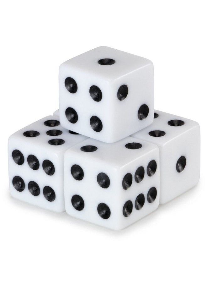 Brybelly - Classic White Game Dice For Playing Board Games And Card Games, 5Pack Set 16Mm Regular Pipped Sixsided Dice By Brybelly - Image 1