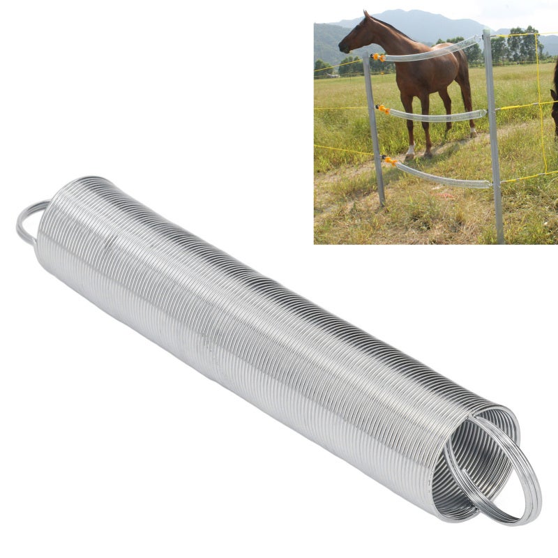 Livestock Fence Spring Gate: Stainless Steel Extendable Up To 16 Feet - Easy Install & Wear Resistant Electric Fence Gate for Pasture Livestock Entry Exit & Perimeter Integrity - Image 2