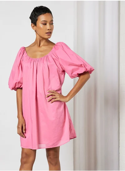 MANGO Puffed Sleeve Dress