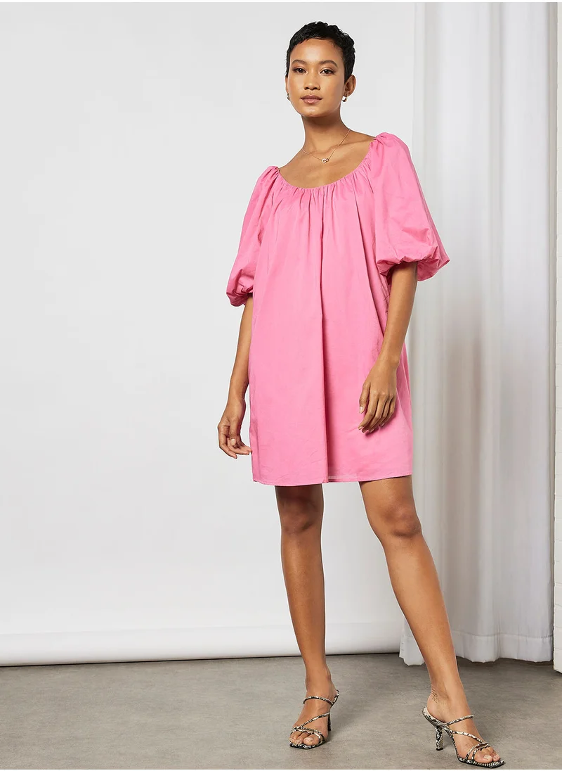 MANGO Puffed Sleeve Dress