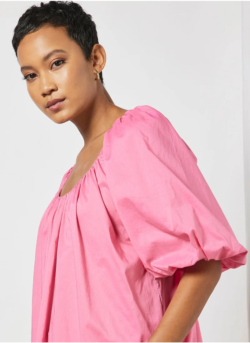 MANGO Puffed Sleeve Dress