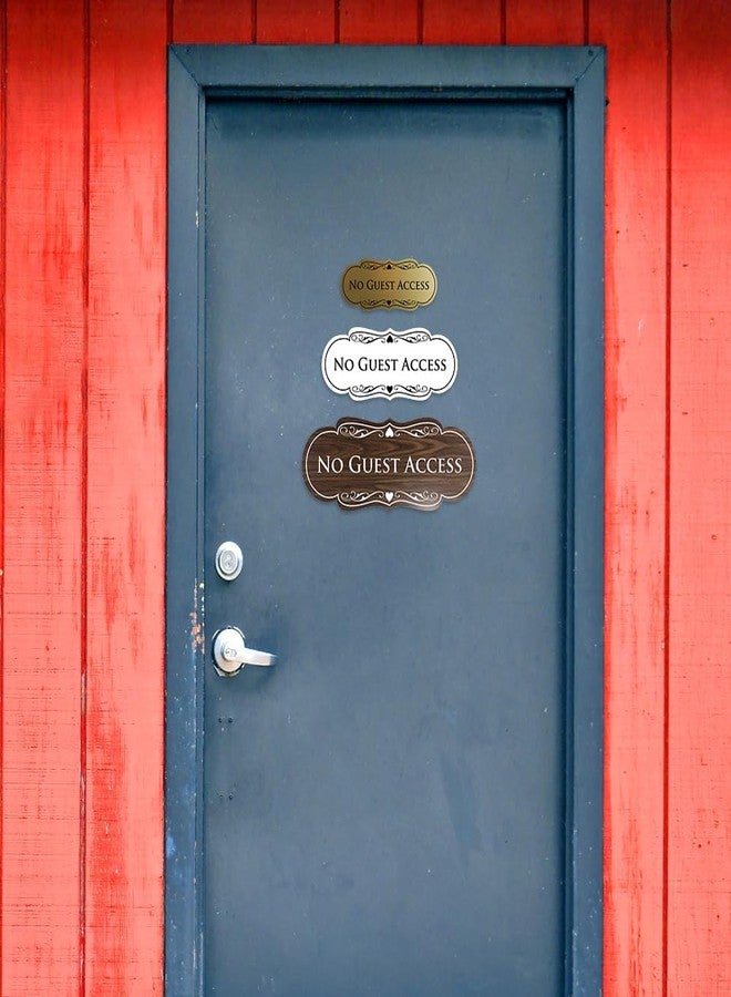 All Quality Designer No Guest Access Sign - Black/Silver - Small - Image 2