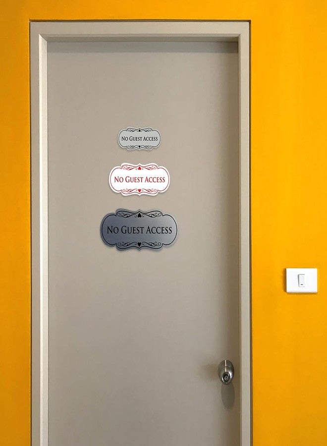 All Quality Designer No Guest Access Sign - Black/Silver - Small - Image 3