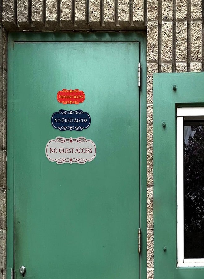 All Quality Designer No Guest Access Sign - Black/Silver - Small - Image 4