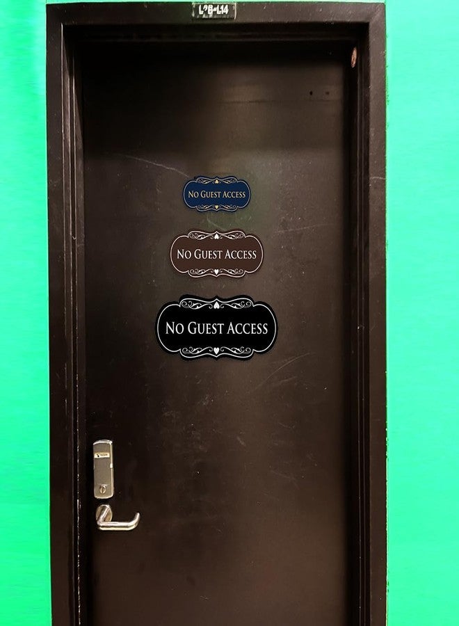 All Quality Designer No Guest Access Sign - Black/Silver - Small - Image 5