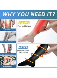CTHH Pair Copper Compression Socks for Women & Men Circulation 15-20 mmHg - Support for Nurses, Running L/XL Beige  - Image 3