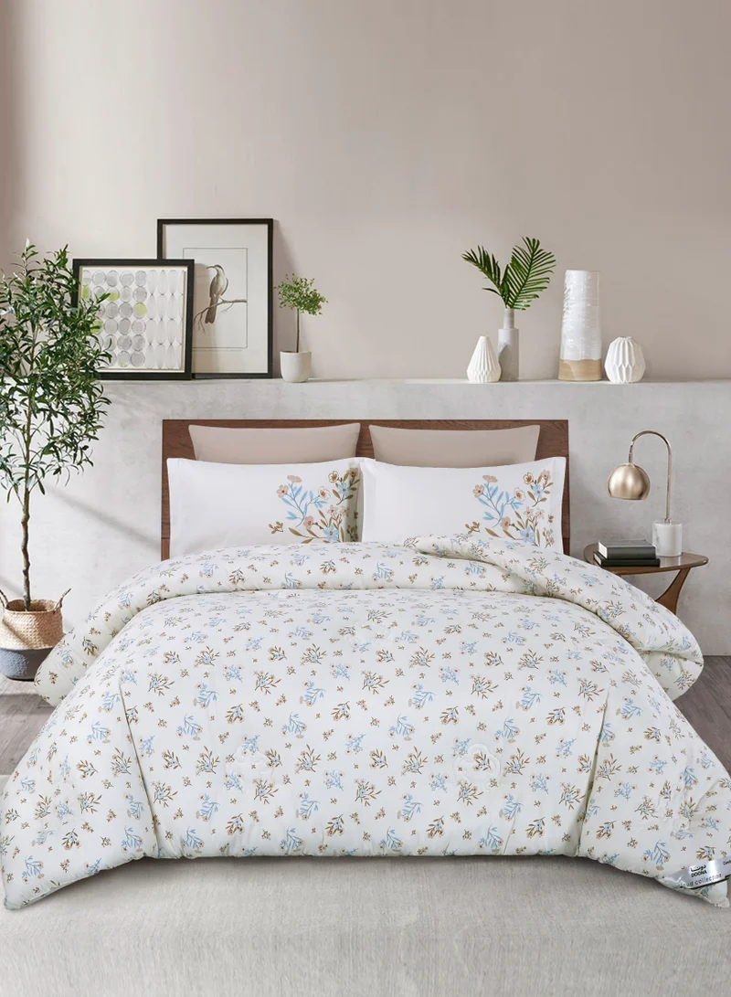 Donetella Bedding Comforter Set King Size, 6-Pcs Bed Set Fits 200x200 Cms -Printed Bedding Set-All Season- Brushed Microfiber
