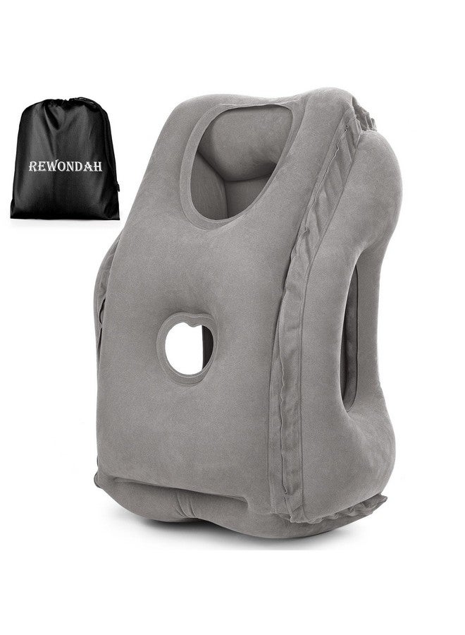 Rewondah Inflatable Travel Pillows for Airplanes | Airplane Pillow for Long Flight | Travel Plane Pillow for Airplanes Sleep Support | Blow up Flight Pillow for Long Flights to Avoid Neck Pain - Image 1