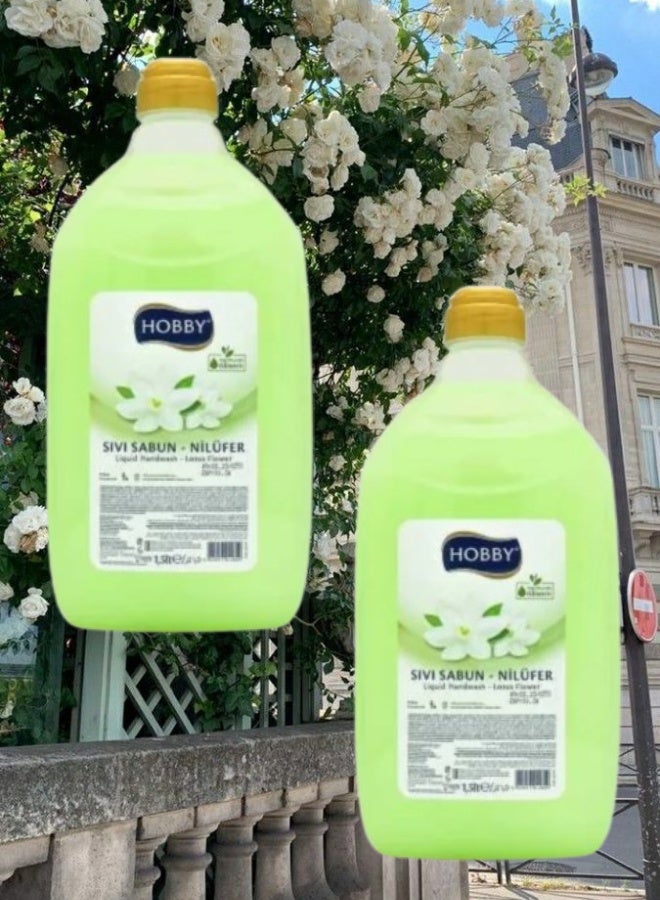 Hobby 2 Pieces Liquid Handwash With Lotus Flower 1.5 Liter  - Image 1