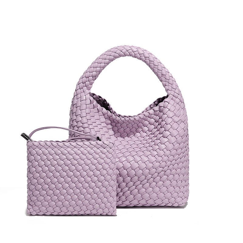 High-End Hand-Woven Bucket Bag – Large Capacity Tote for Daily Use - Image 1