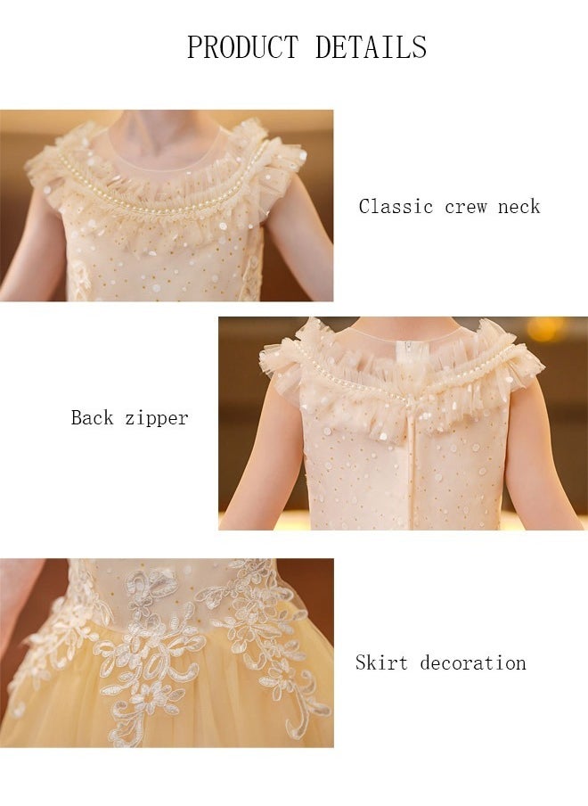 DUNISO - Girls Dress Kids Short Sleeves Lace Party Dresses with Tutu Skirt Toddler Princess Birthday Party Wedding Dresses - Image 1