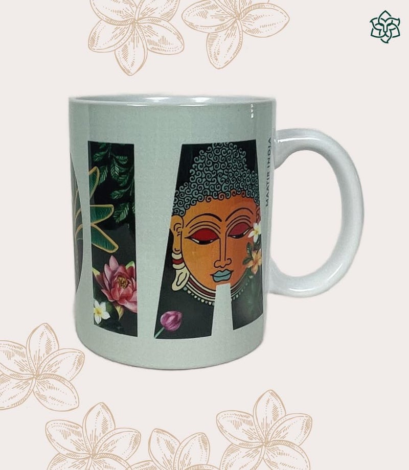 MaatirDesigns Maatir Souvenir Gift Premier India Colorful Traditional Art Large Ceramic Coffee Mug 350 ml Single Mug - Image 2