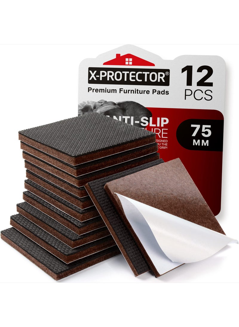 X-Protector XPROTECTOR Non Slip Furniture Pads  12 Premium Furniture Grippers 3 Best SelfAdhesive Rubber Feet Furniture Feet  Ideal Non Skid Furniture Pad Floor Protectors  Keep Furniture in Place  - Image 1
