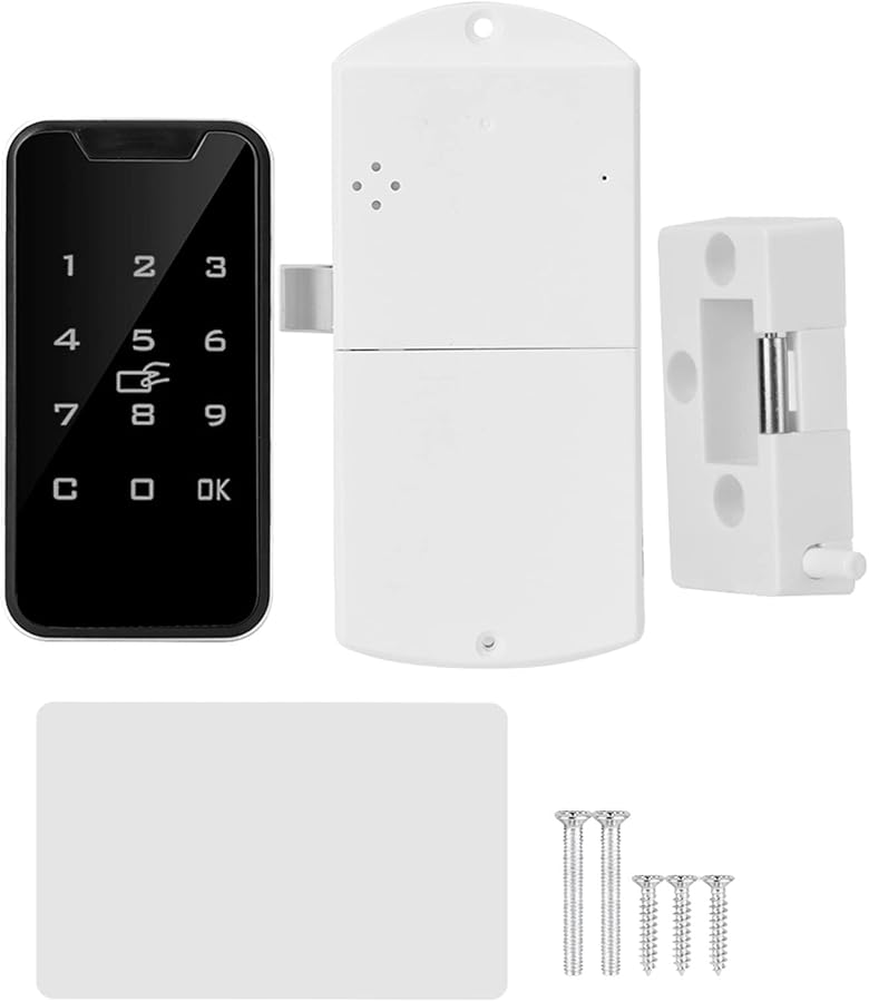 Smart Digital Password Lock Electronic Wardrobe Cabinet Zinc Alloy Black White - Image 2