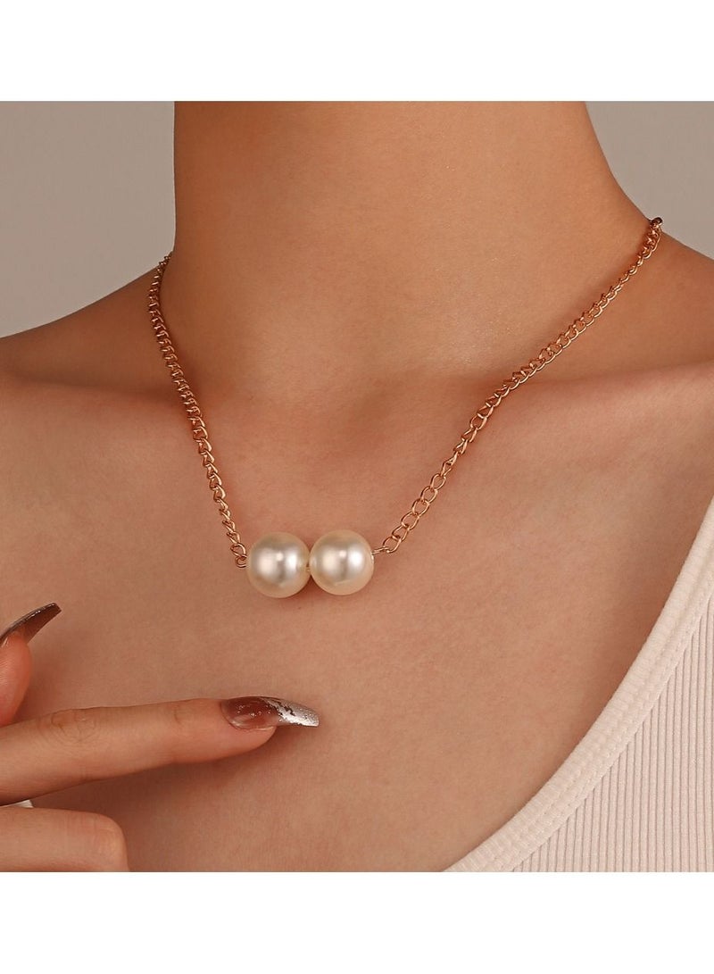 ساتينور خمر تقليد عقد من اللؤلؤ سلسلة مكتنزة - Image 4