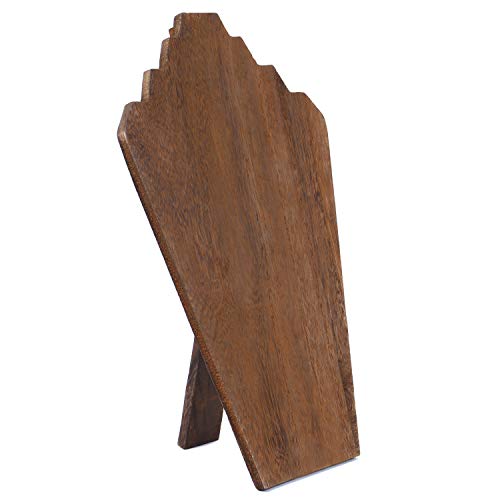 Ikee Design 2 Pcs Lightweight Wooden Necklace Display Bust Easel Jewelry Display for Shows, Necklace Stand, Brown Color, 8.3 W x 4.3 D x 13 H in - Image 3