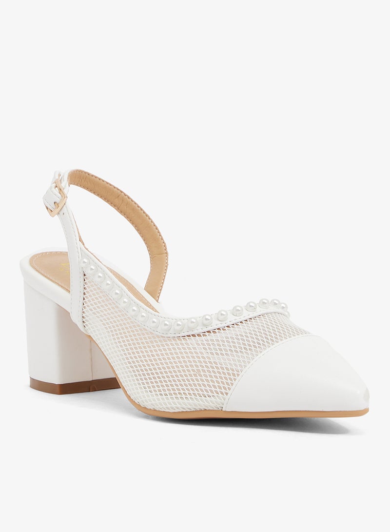 ايلا حذاء بكعب خنجري مخملي عنابي بحزام خلفي وإبزيم مرصع - Image 2