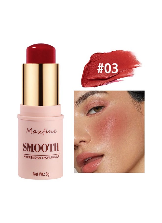 Maxfine Smooth Professional Facial Makeup,Cheeks & Lips and Eyes, 3  in 1 Creamy Blush,Moisturizing and Delicate Long Lasting Makeup Retention(#03)  - Image 2