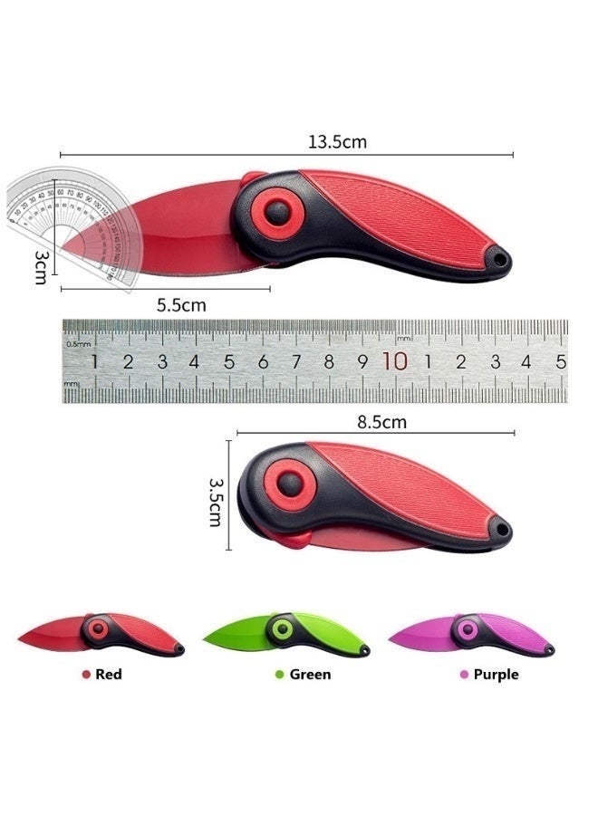 Safe Pocket Knife for Peeling Fruit: Rust-resistant, foldable blade to maintain sharpness and cleanliness - Anti-slip design ensures complete control while cutting - A healthy and safe alternative to regular knives for travel and picnics - 2 pieces - Image 3