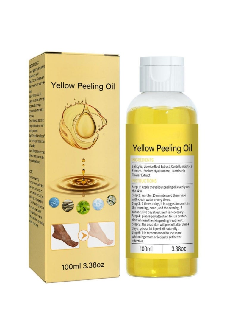 100ml Super Strength Yellow Peeling Oil Exfoliating Dark Skin for Body, Yellow Peeling Oil Body Whitening Skins, Butter Peeling Lightening Brighten Complexion for Cleansing and Moisturizing  - Image 1