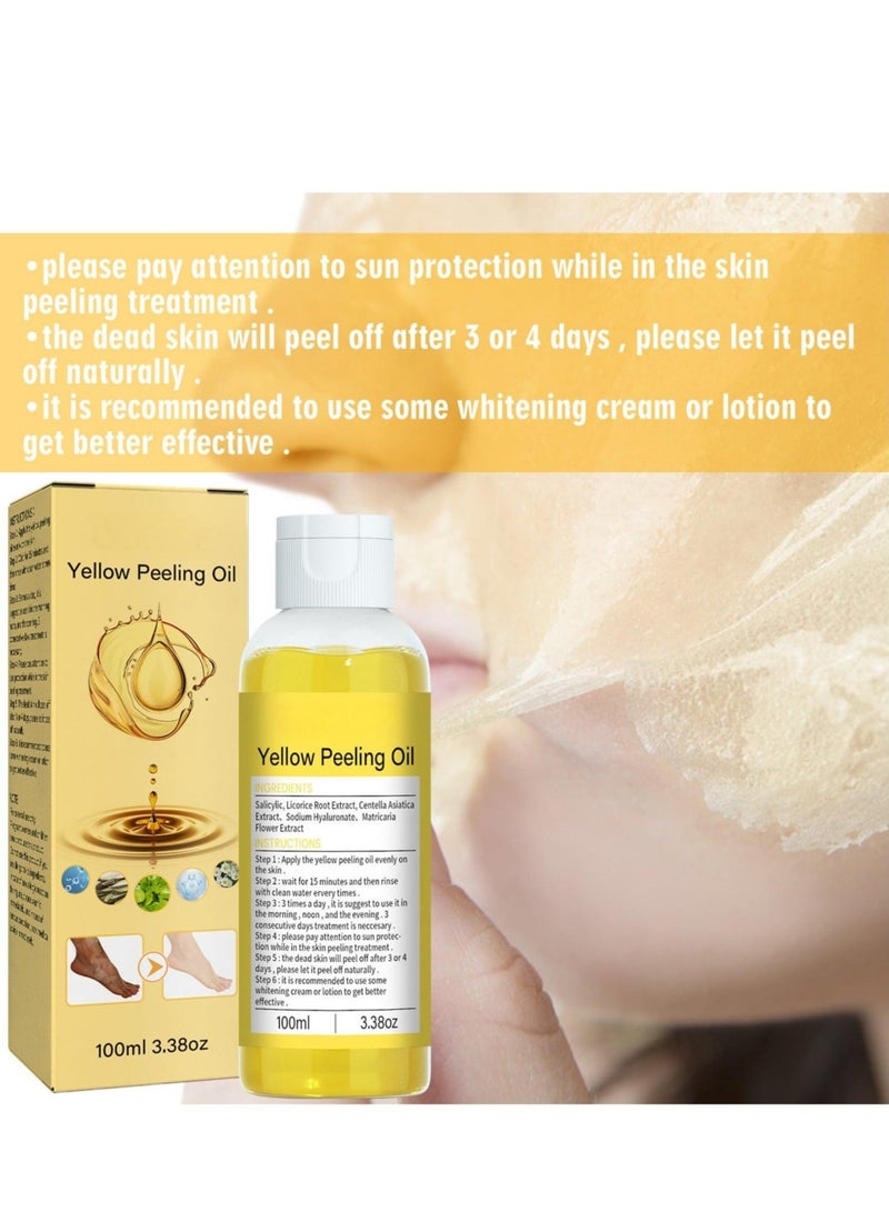 100ml Super Strength Yellow Peeling Oil Exfoliating Dark Skin for Body, Yellow Peeling Oil Body Whitening Skins, Butter Peeling Lightening Brighten Complexion for Cleansing and Moisturizing  - Image 2