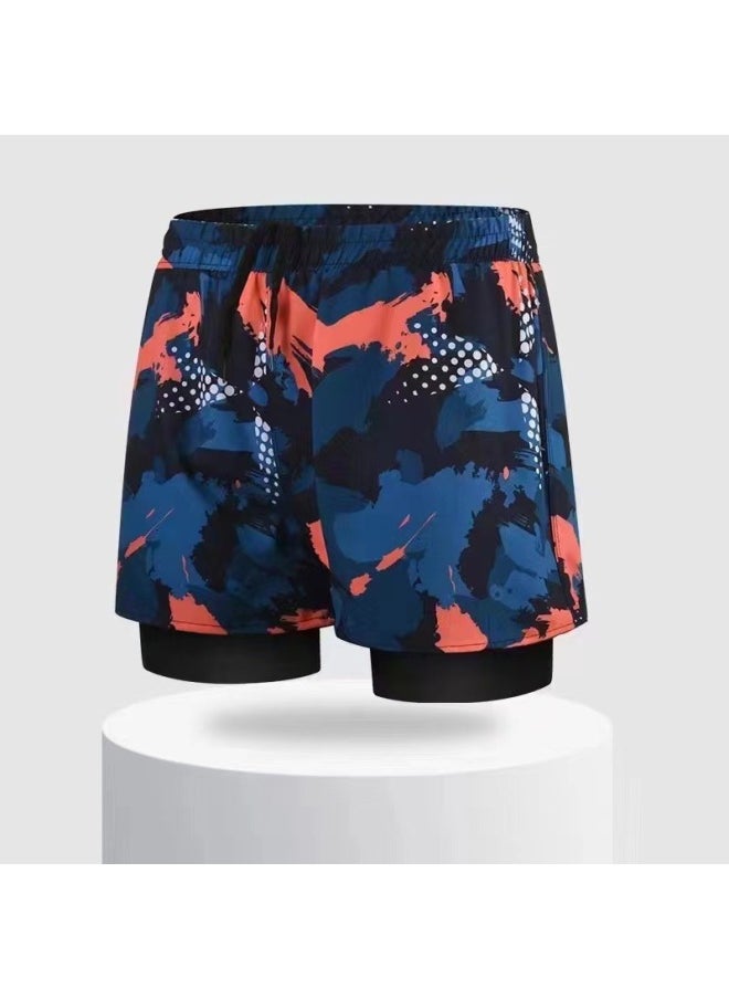 Generic - Summer Men's Double-layer Anti-embarrassment Plus Size Loose Swimming Trunks Boxer Quick-drying Adult Professional Sports Swimming Trunks Beach-Color:Multi-pattern Matching Received Shall Prevail- - Image 1