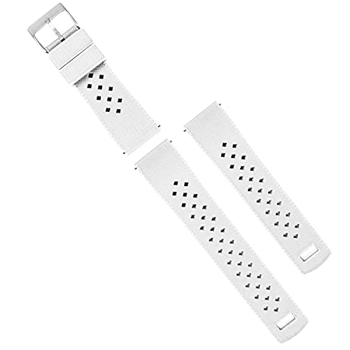 Barton Watch Bands أشرطة ساعات بارتون، 22مم أبيض - أشرطة ساعات على الطراز الاستوائي - تحرير سريع - اختر لون وعرض الحزام - Image 1