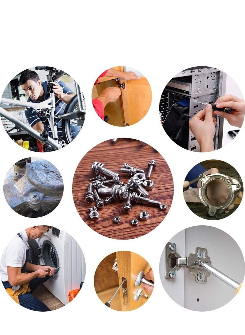 RACO Machine Screws Bolts Stainless Steel Round Head Phillips Screws Muliti Purpose Use 100, 6x10mm - Image 2