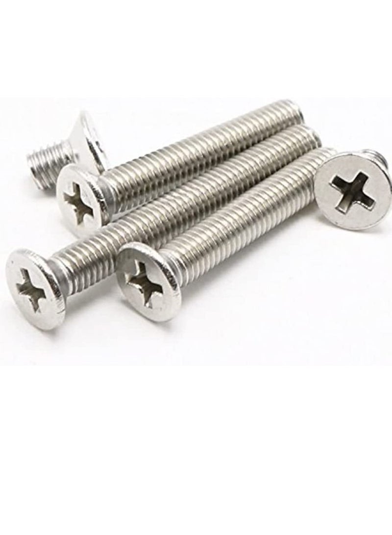 RACO Machine Screws Bolts Stainless Steel Round Head Phillips Screws Muliti Purpose Use 100, 6x10mm - Image 1