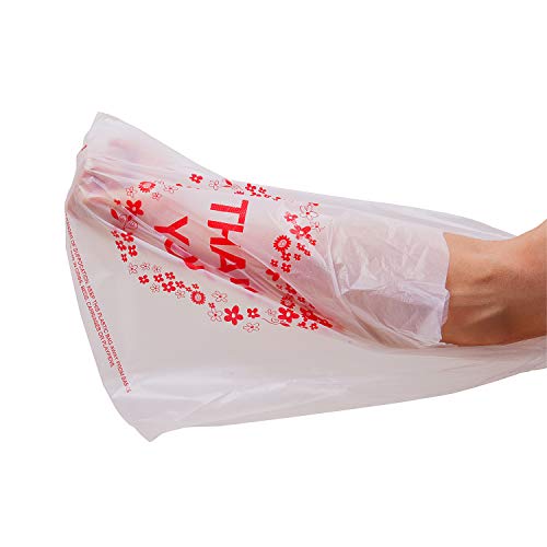 LazyMe Thank you T Shirt Bags, Bolsas De Plastico Para Negocio, White Plastic Grocery Bags with Handles, Standard Supermarket Size, 12 x 20 Inches (50 pcs) - Image 4