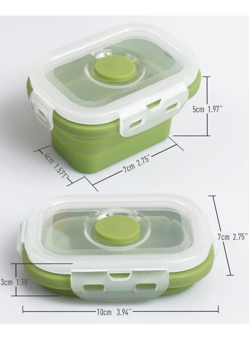 Oasisgalore Collapsible Silicone Food Containers with Snap Lids, Stackable, Space Saving,150 ml, 4 Packs - Image 5