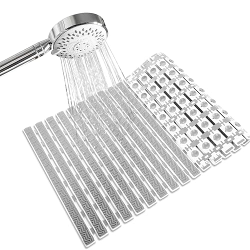 RichAxis PVC Anti Skid Mat For Bathroom Anti Slip Bathroom Mat Shower Area Anti Skid Mats With Suction Cups And Drain Holes For Bathtub Floor Mat (68X38 Cm,Grey) - Image 1