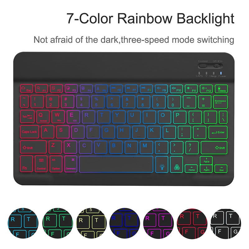 Tablet Keyboard Case + Black + Perfect Fit + Tablet Case - Long Battery Life + Keyboard Case for Samsung Galaxy A9 Plus 5G, On-the-Go Typing - Image 4