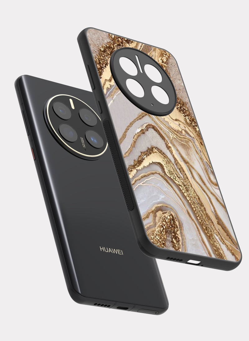 بكسلات كفر هواوي ميت 50 برو رخامي ذهبي بيج - Image 2