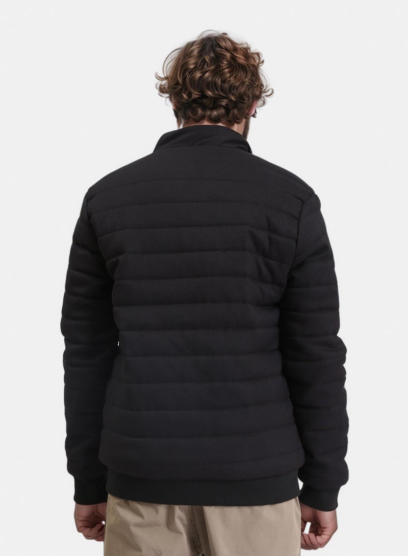 RAVIN Men Casual Stitched Jacket With Side Pockets Black - Image 2