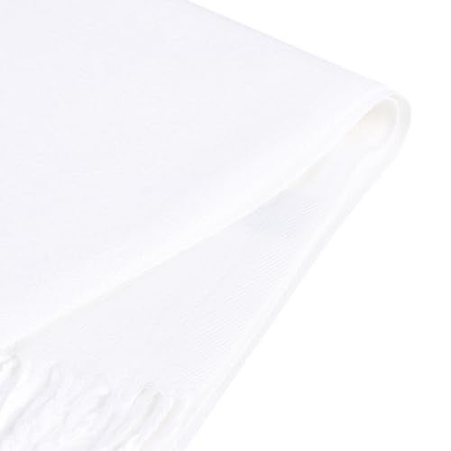 TZ Promise Women's Pashmina Shawls and Wraps for Evening Dress Soft Wedding Bridal Winter Warm Long Large Scarves (White) - Image 3