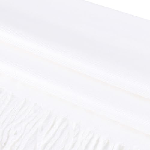 TZ Promise Women's Pashmina Shawls and Wraps for Evening Dress Soft Wedding Bridal Winter Warm Long Large Scarves (White) - Image 4